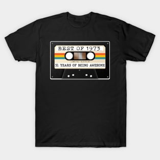 Funny Best of 1973 51st Birthday Cassette Tape Vintage T-Shirt